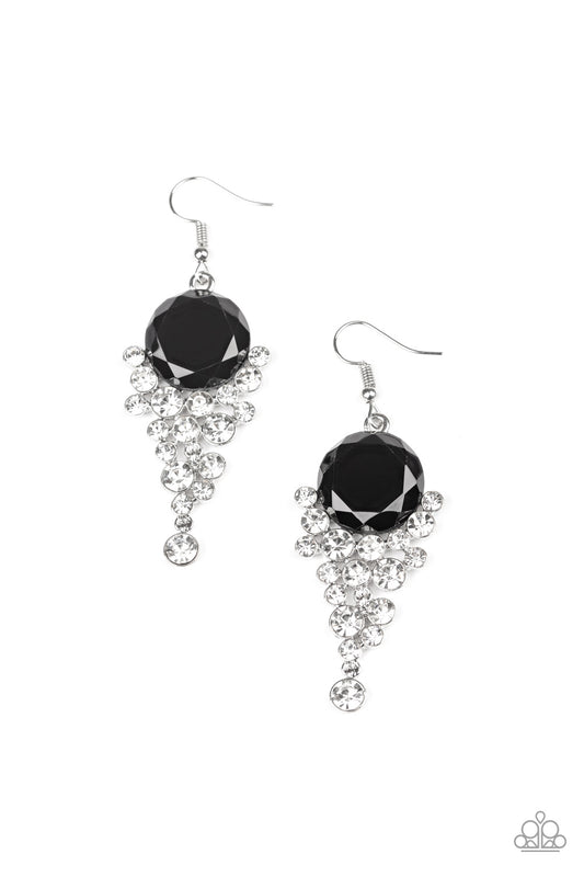 Elegantly Effervescent - Black - Paparazzi Earrings