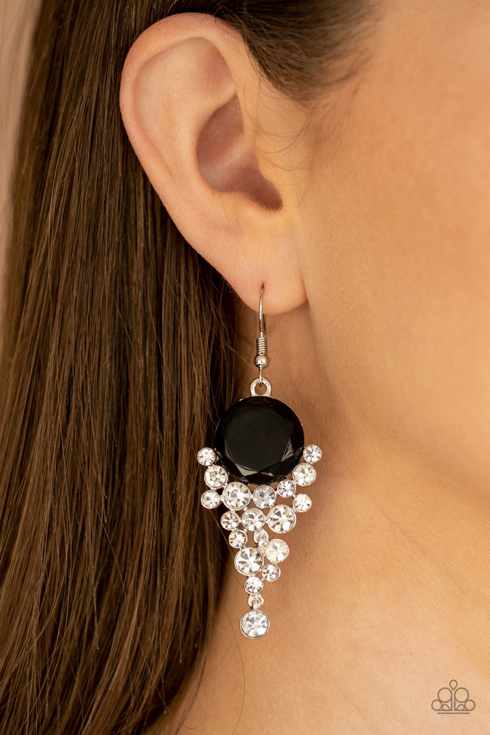 Elegantly Effervescent - Black - Paparazzi Earrings