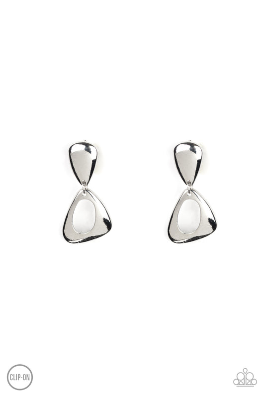 Going for Broker - Silver - Paparazzi Earrings