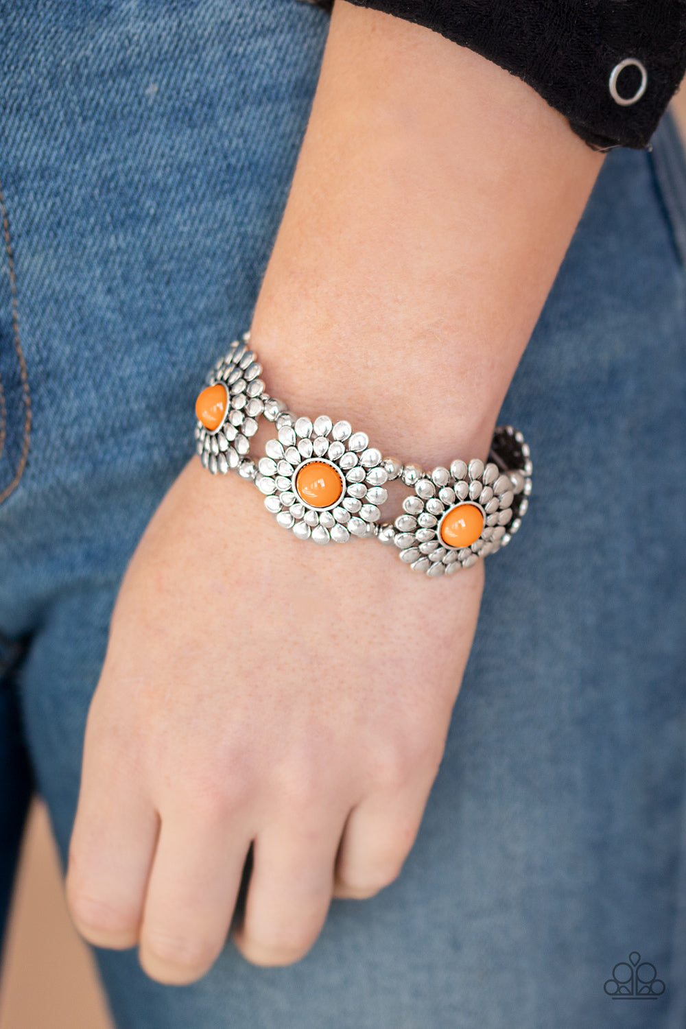 Bountiful Blossoms - Orange Stretch Bracelet