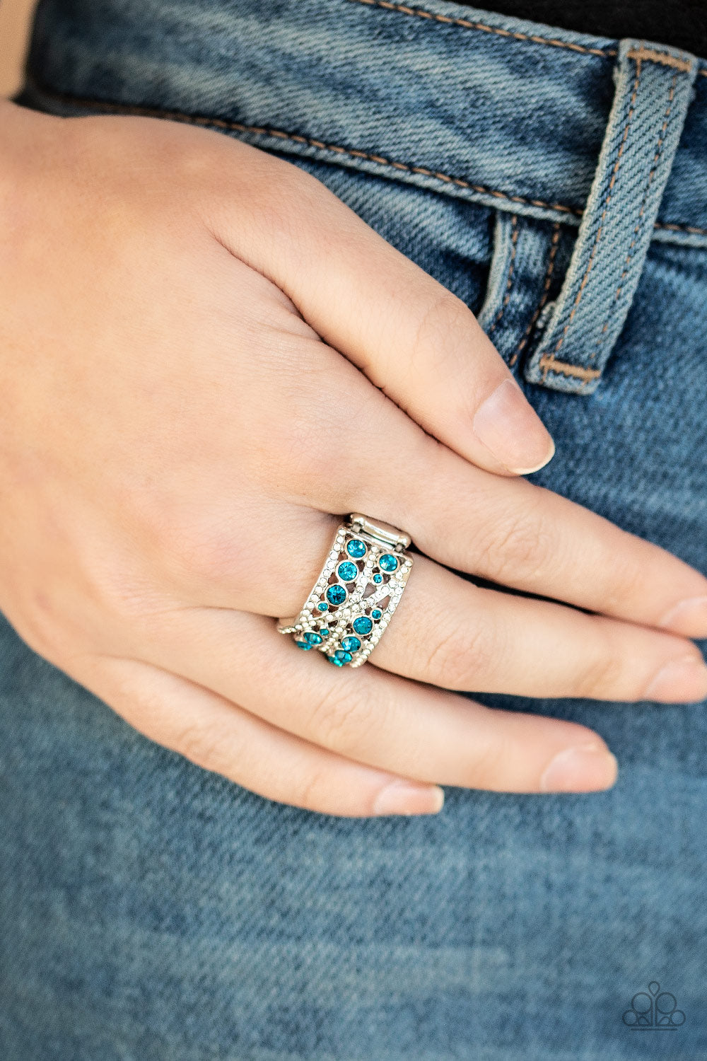 Elegant Effervescence - Blue - Paparazzi Ring