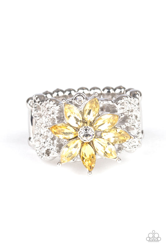 Brilliantly Blooming - Yellow -Paparazzi Ring