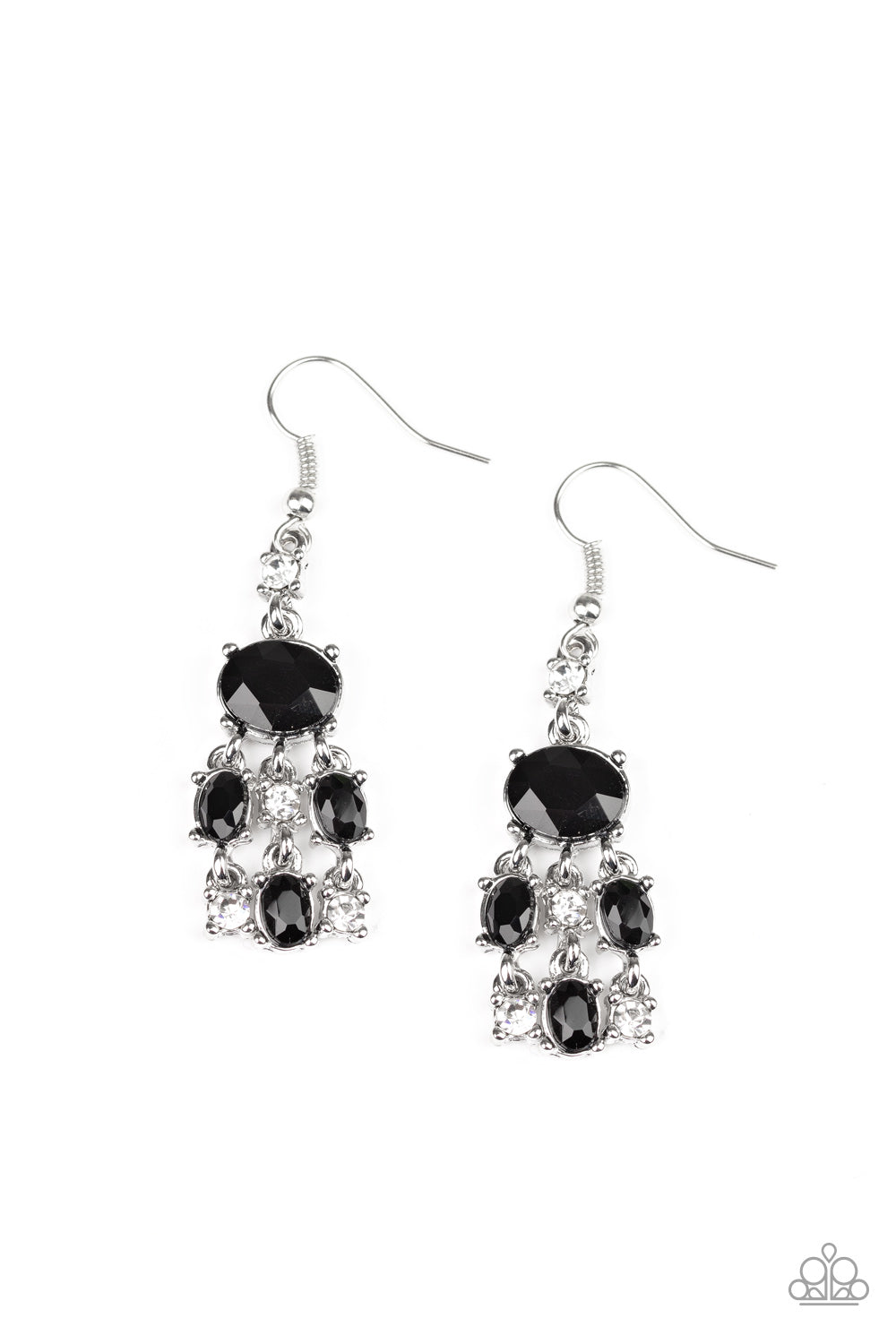 Demurely Divine - Black - Paparazzi Earrings