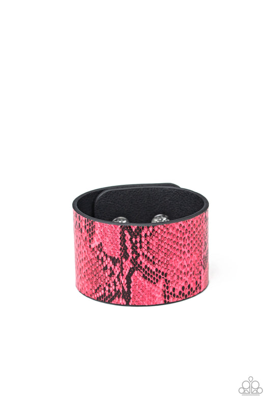 Its a Jungle Out There - Pink Snap Bracelet