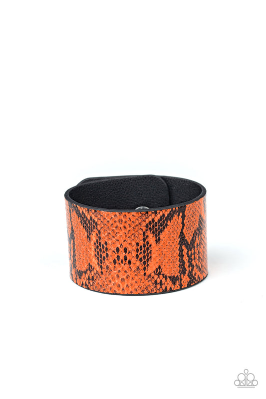 Its a Jungle Out There - Orange Snap Bracelet