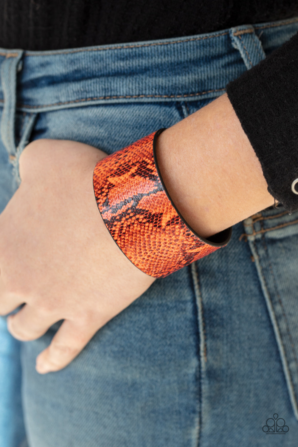 Its a Jungle Out There - Orange Snap Bracelet