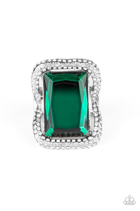 Deluxe Decadence - Green -Paparazzi Ring