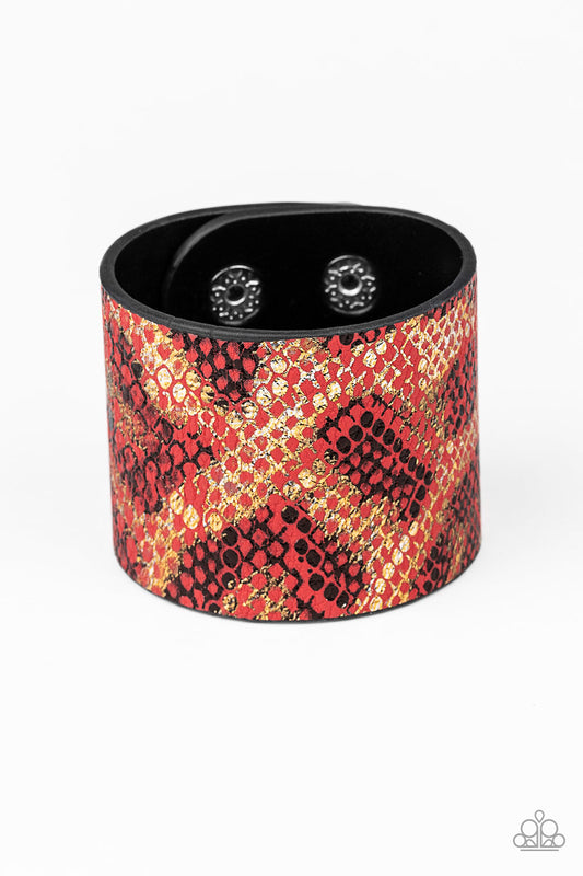 Serpent Shimmer - Red Snap Bracelet