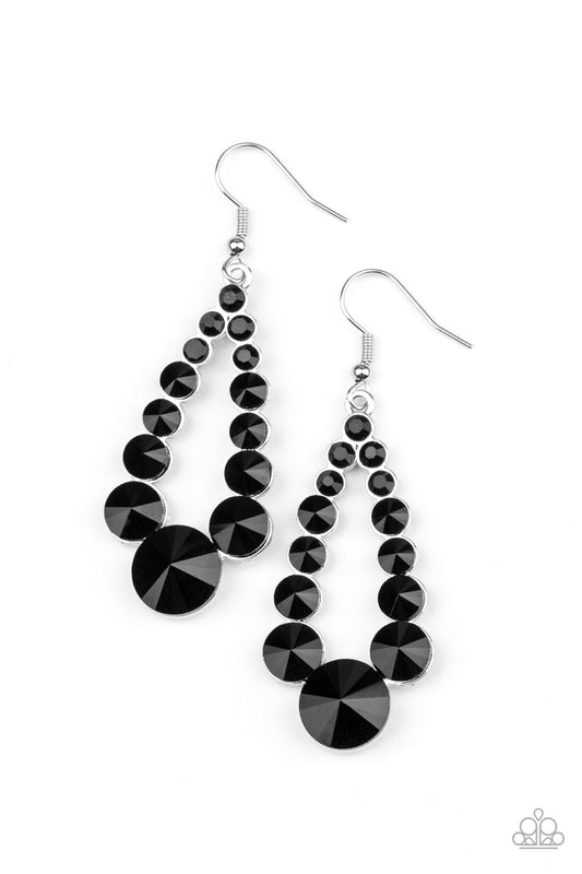 Here GLOWS Nothing! - Black - Paparazzi Earrings