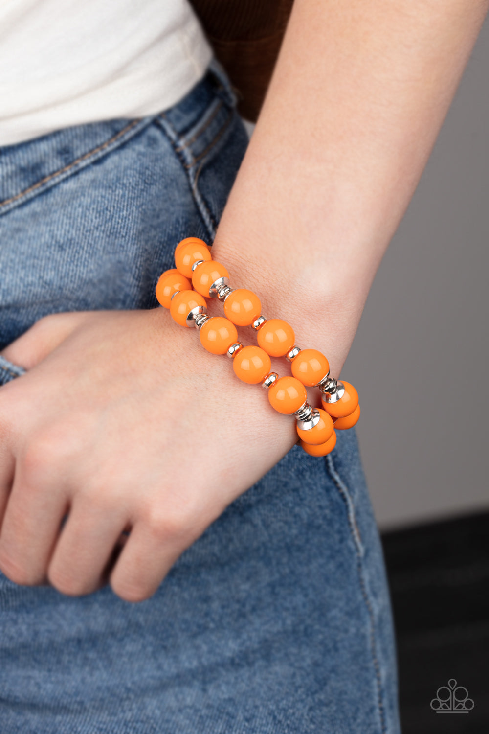 Bubble Blast Off - Orange Stretch Bracelet