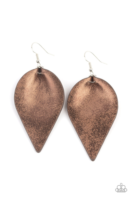 Enchanted Shimmer - Brown - Paparazzi Earrings