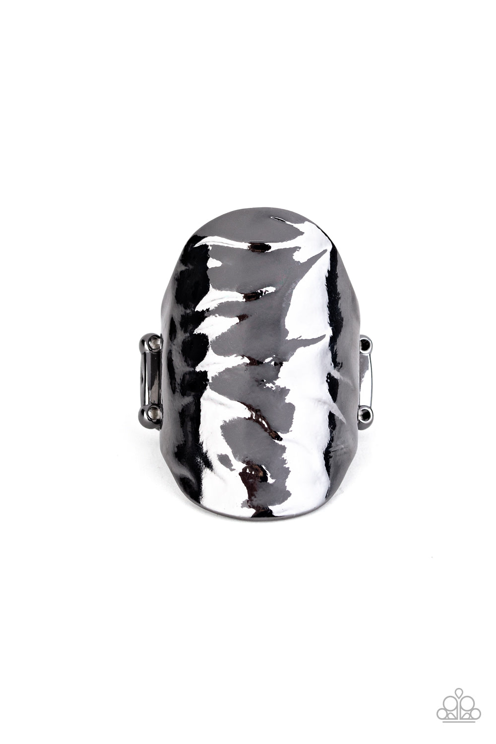 Retro Ripple - Black - Paparazzi Ring