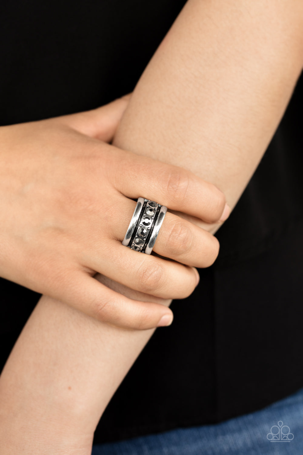 Dauntless Shine - Silver - Paparazzi Ring