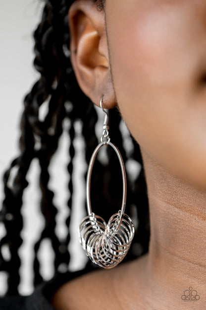 Halo Effect - Silver - Paparazzi Earrings