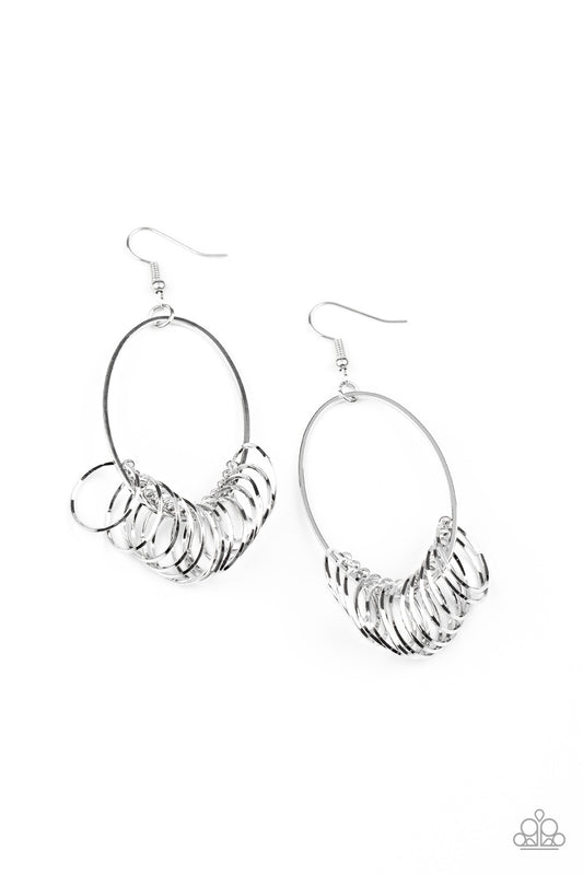 Halo Effect - Silver - Paparazzi Earrings