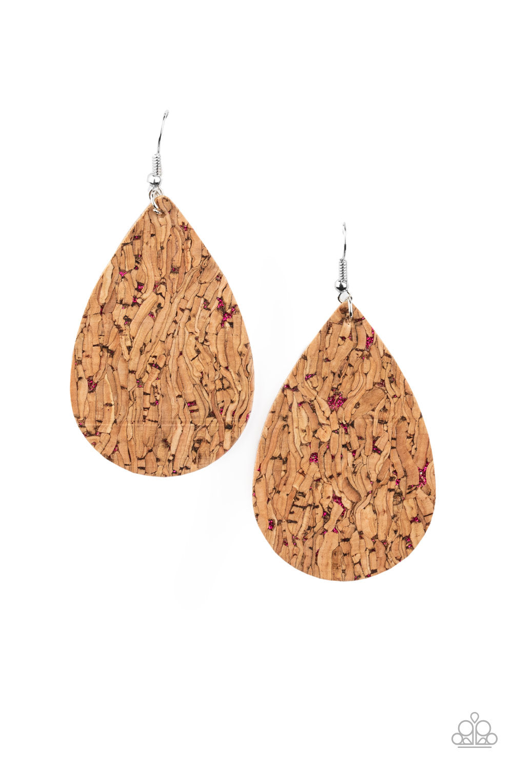 Cork It Over - Pink Fish Hook Earrings