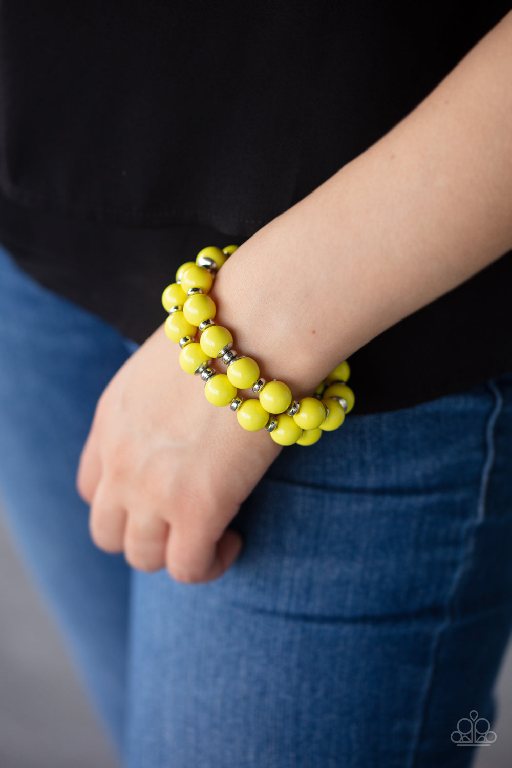 Bubble Blast Off - Yellow Stretch Bracelet