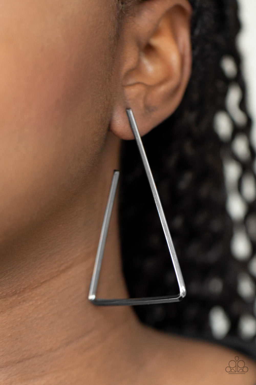 Go Ahead and Tri - Black - Paparazzi Earrings