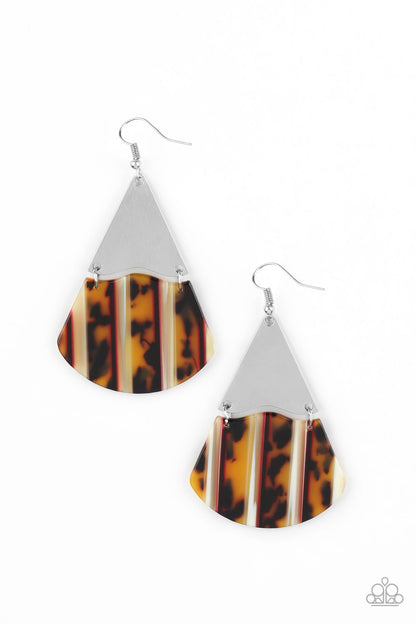Social Animal - Yellow/Brown - Paparazzi Earrings