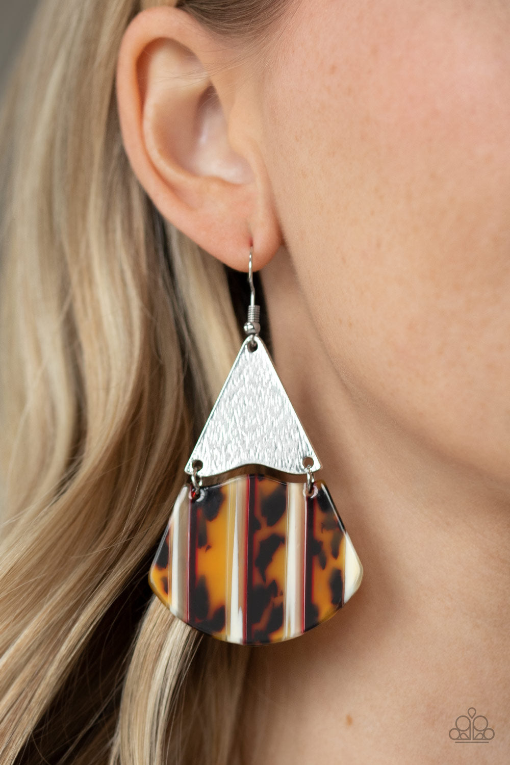 Social Animal - Yellow/Brown - Paparazzi Earrings