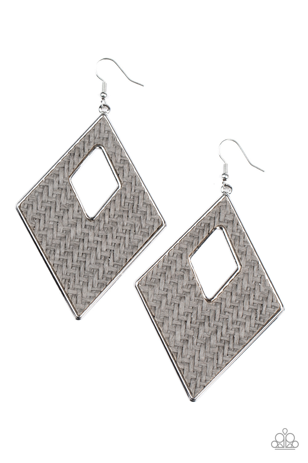 Woven Wanderer - Silver - Paparazzi Earrings