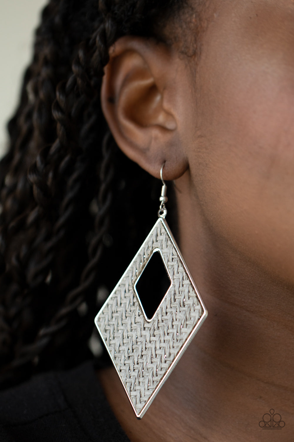 Woven Wanderer - Silver - Paparazzi Earrings