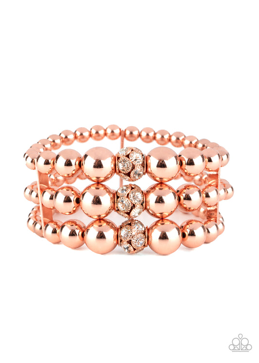 Icing On The Top - Copper - Paparazzi  Bracelet