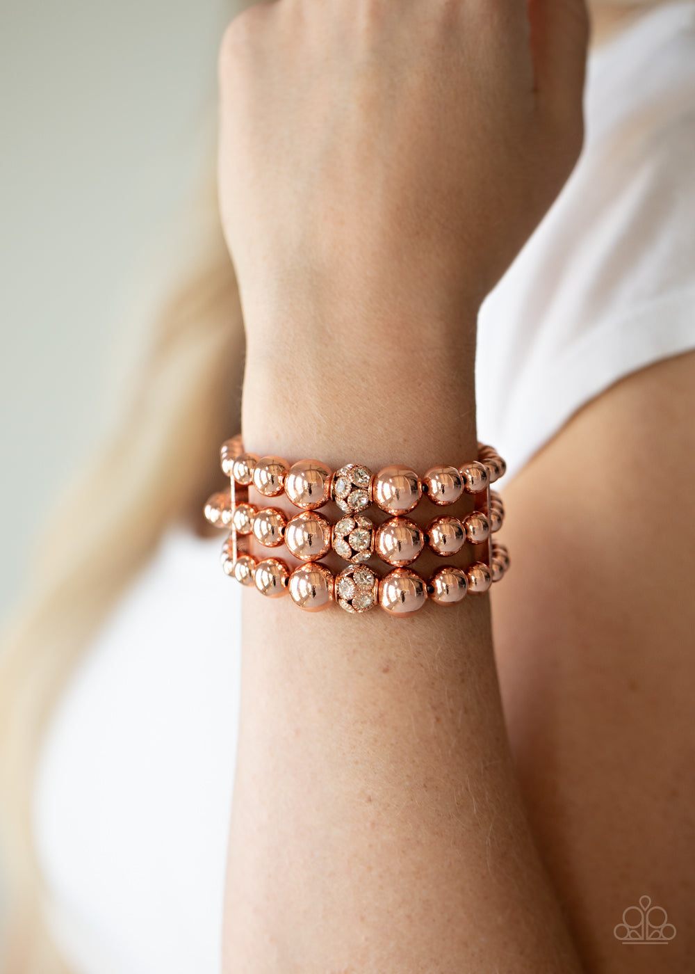 Icing On The Top - Copper - Paparazzi  Bracelet