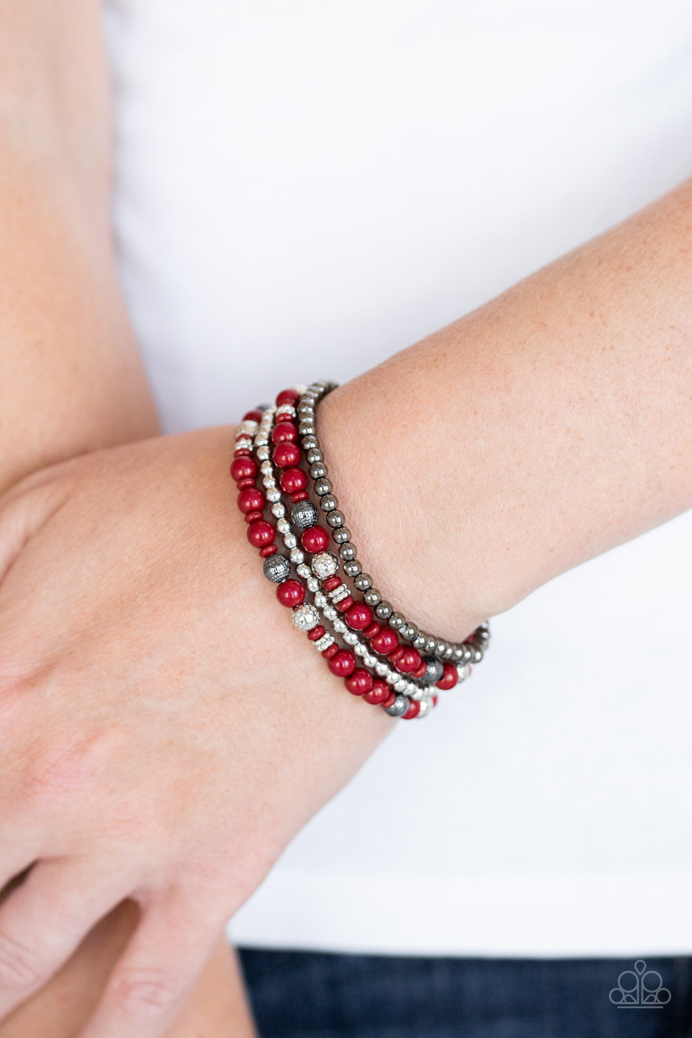 Stacked Style Maker - Red Stretch Bracelet