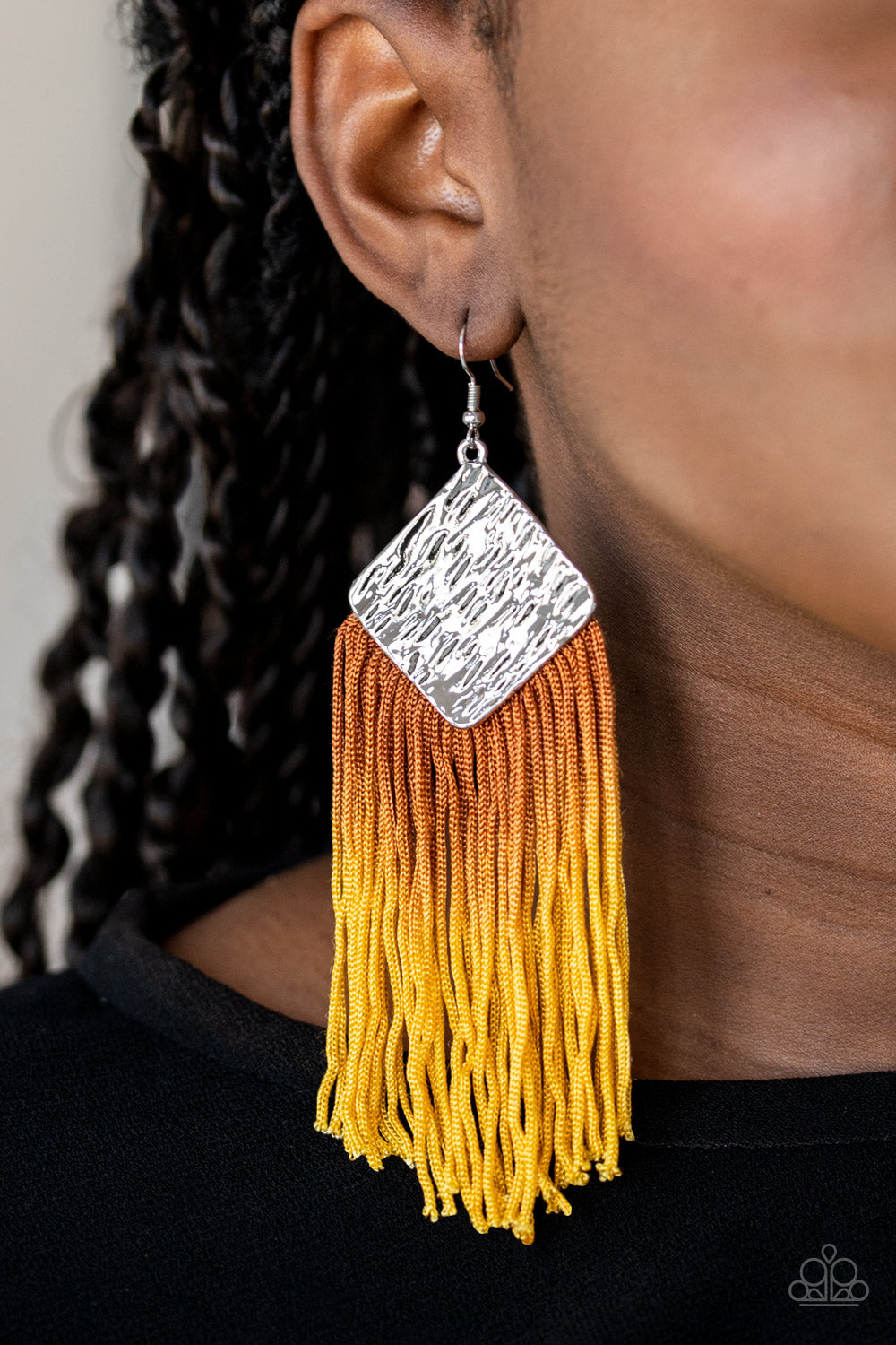 Dip The Scales - Yellow - Paparazzi Earrings