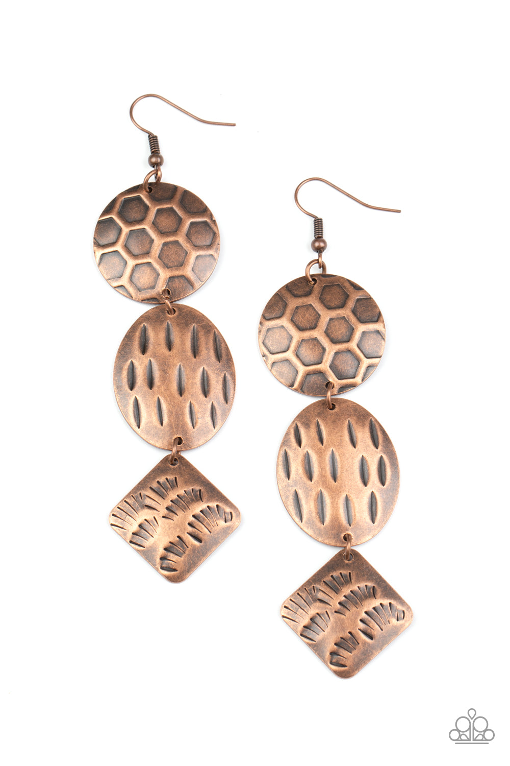 Mixed Movement - Copper - Paparazzi Earrings