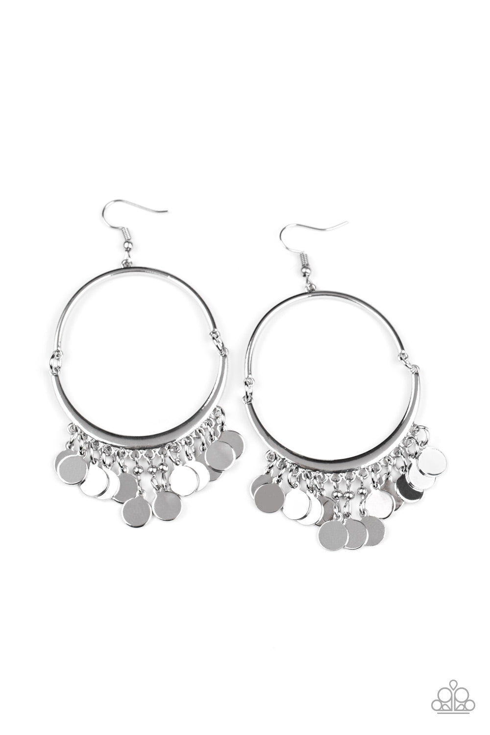 Speed of Spotlight - Silver - Paparazzi Earrings