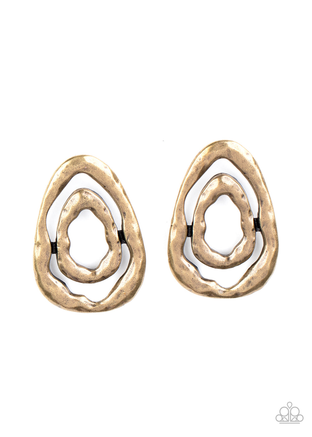 Ancient Ruins - Brass - Paparazzi Earrings