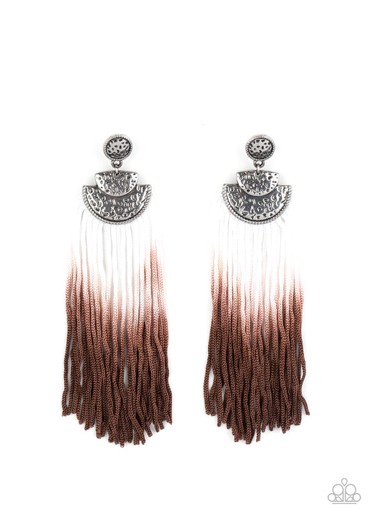 DIP It Up - Brown - Paparazzi Earrings