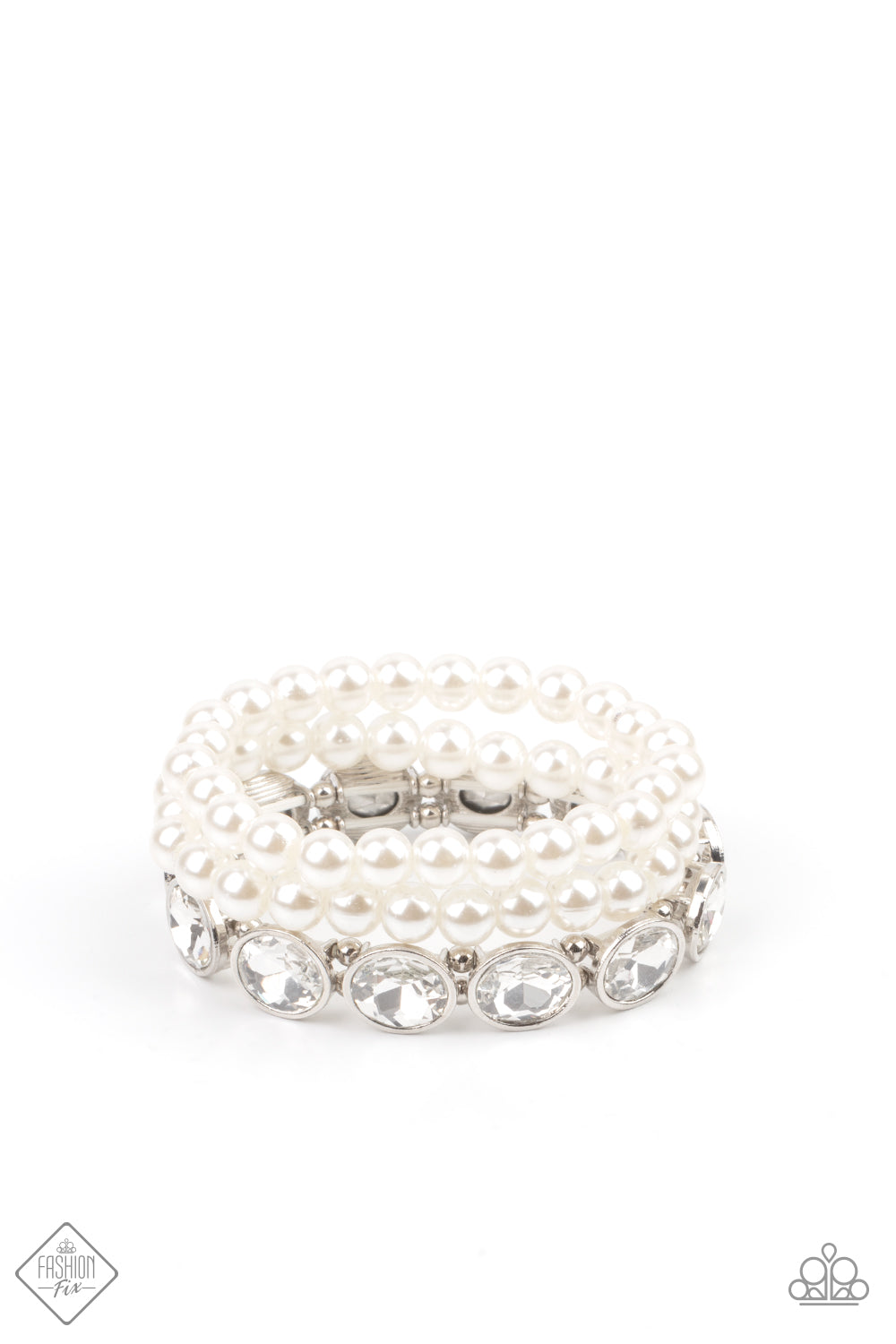 Flawlessly Flattering - White - Paparazzi Bracelet