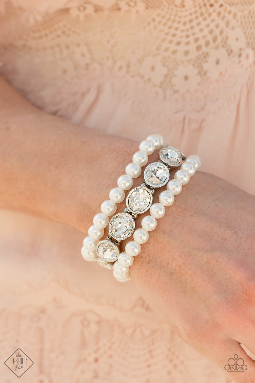 Flawlessly Flattering - White - Paparazzi Bracelet