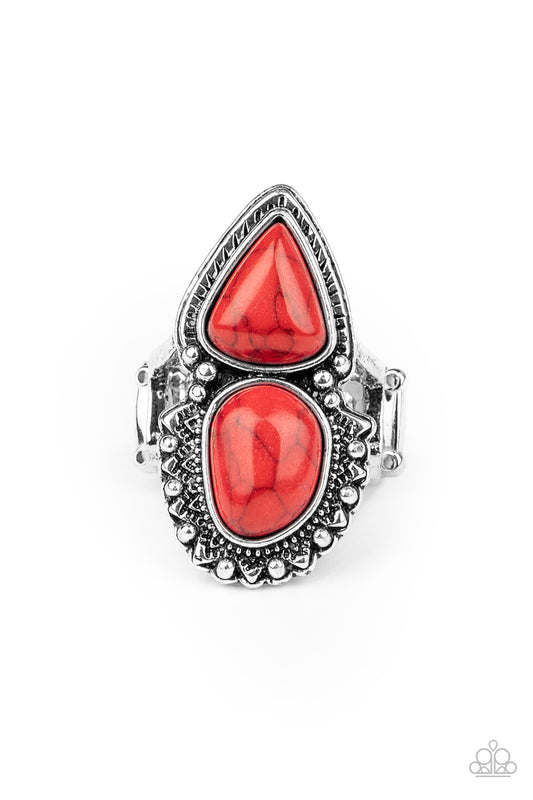 Mojave Mosaic - Red - Paparazzi Ring