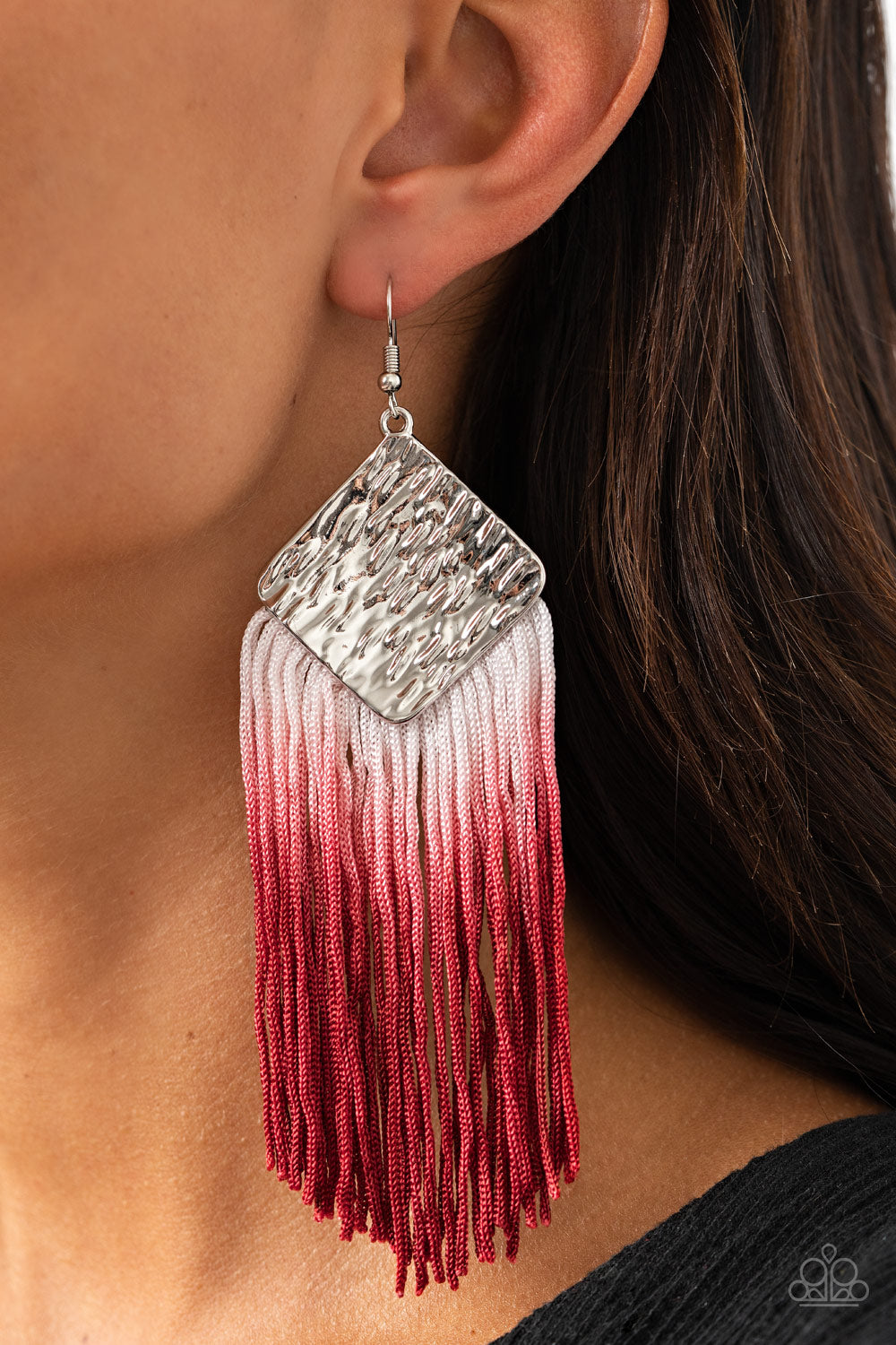 Dip The Scales - Red - Paparazzi Earrings