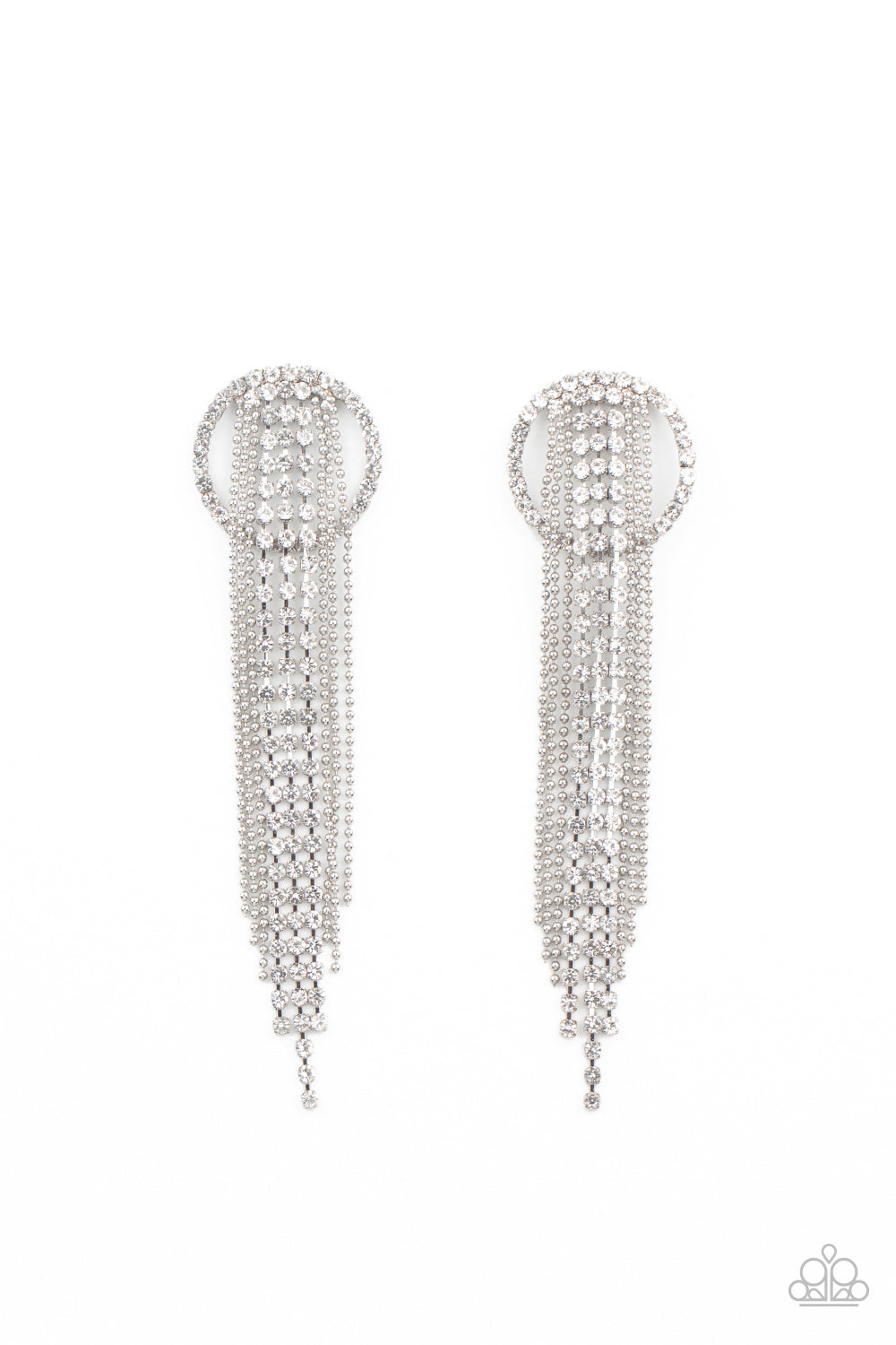 Dazzle by Default - White - Paparazzi Earrings