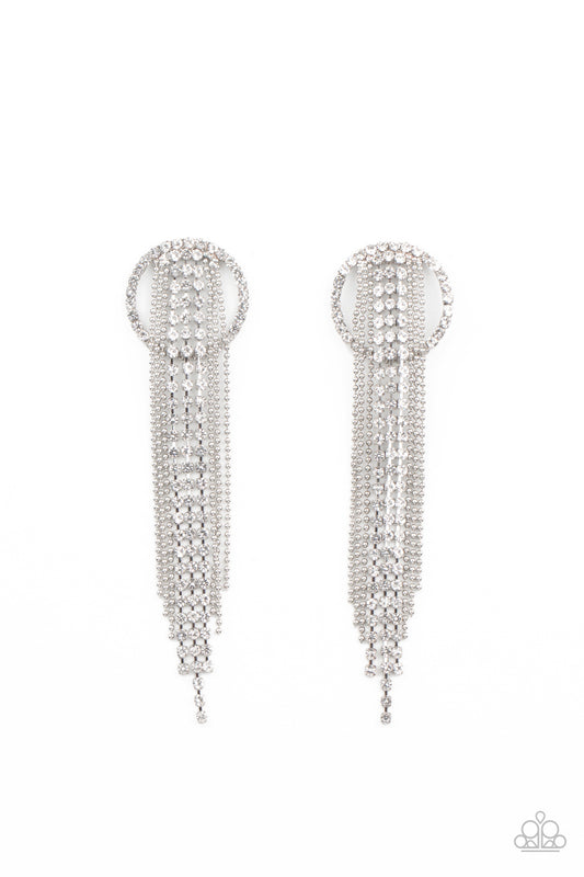 Dazzle by Default - White - Paparazzi Earrings