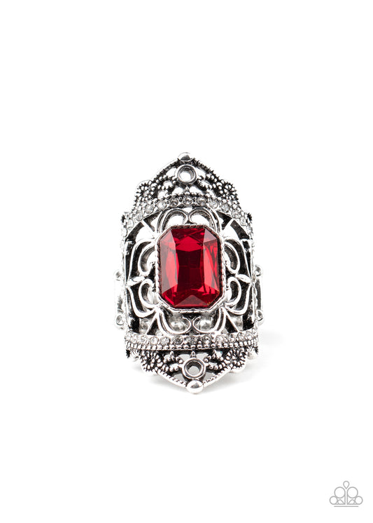 Undefinable Dazzle - Red - Paparazzi Ring