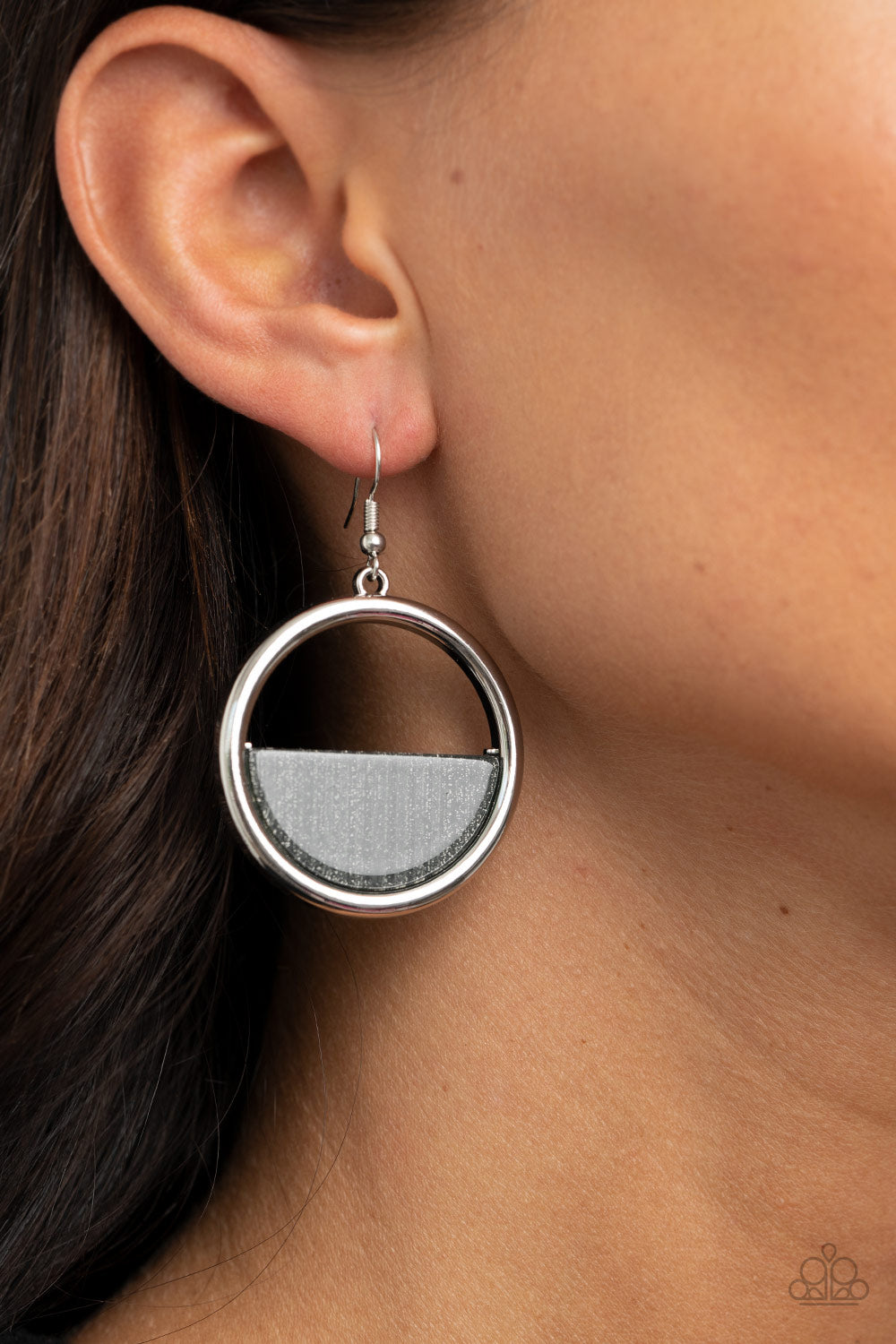 Stuck in Retrograde - Silver - Paparazzi Earrings
