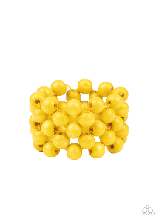 Tiki Tropicana - Yellow Wood Bracelet (6/16/2021)