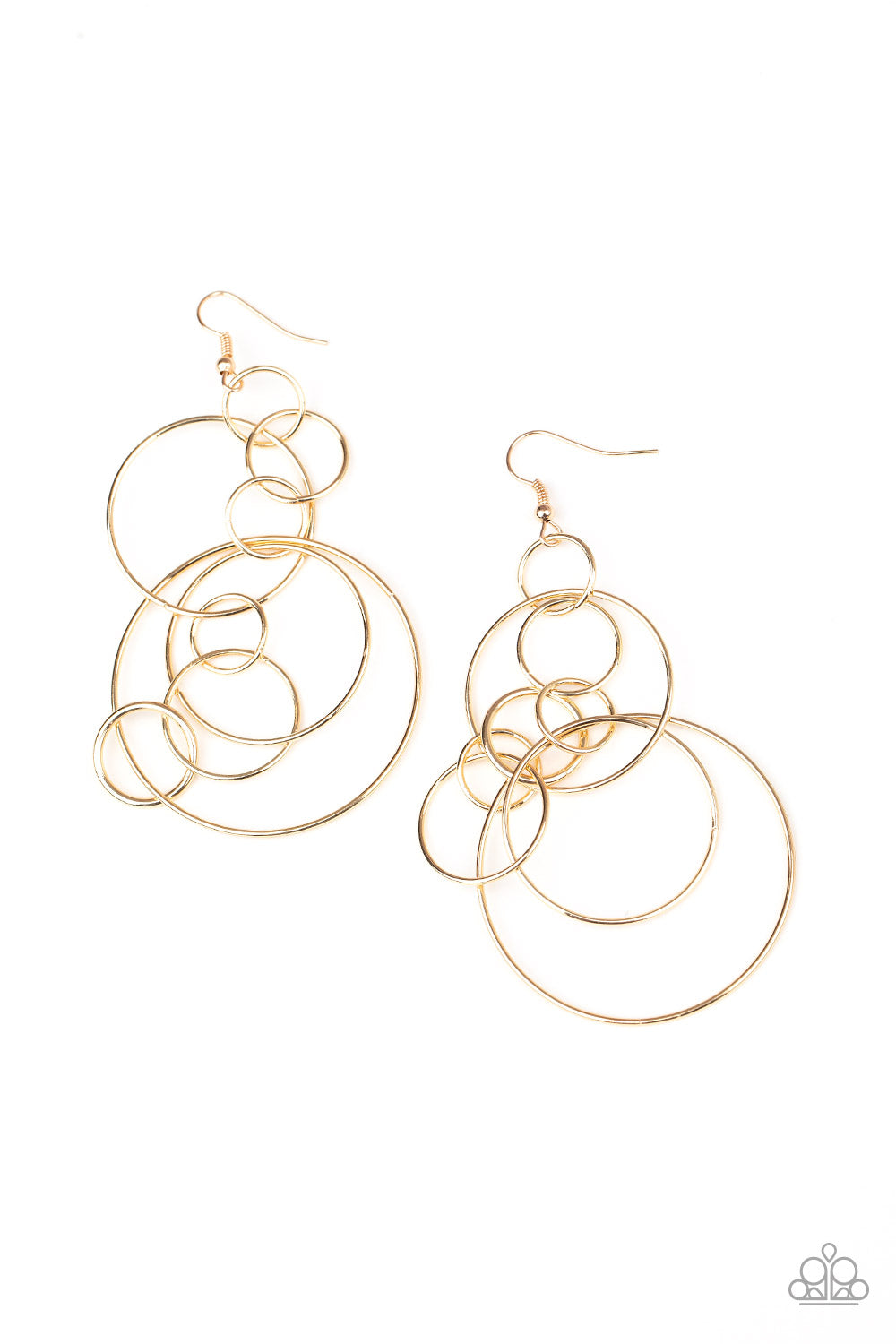 Running Circles Around You - Gold - Paparazzi Earrings