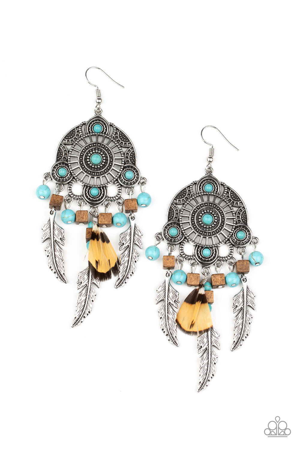 Desert Plains - Blue - Paparazzi Earrings (LOP)