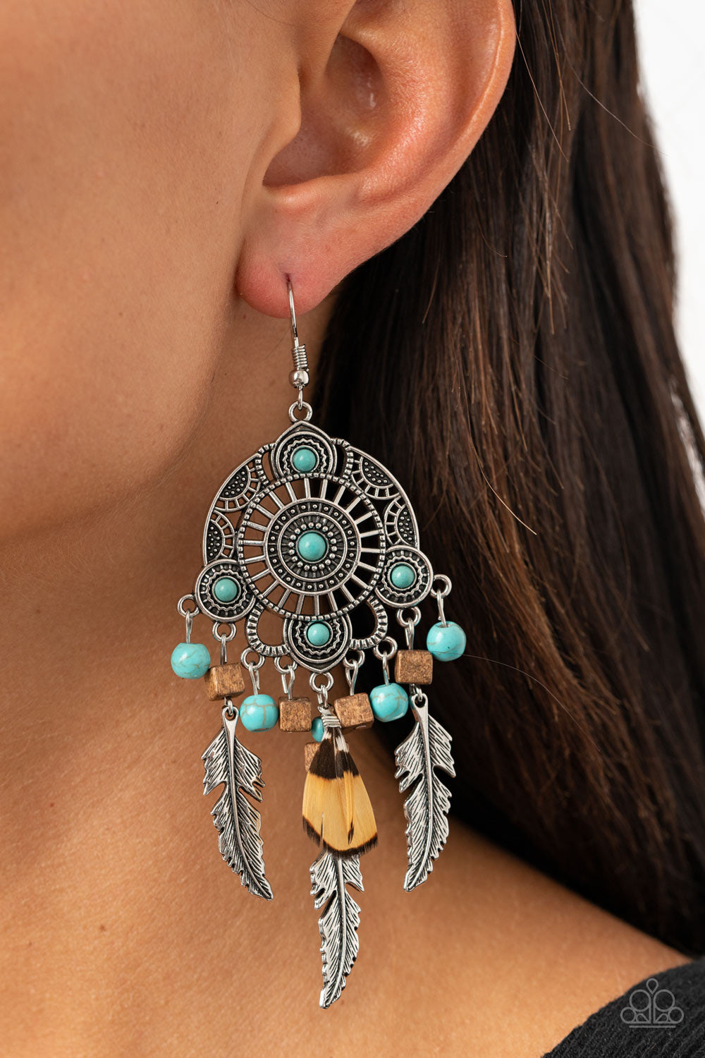 Desert Plains - Blue - Paparazzi Earrings (LOP)
