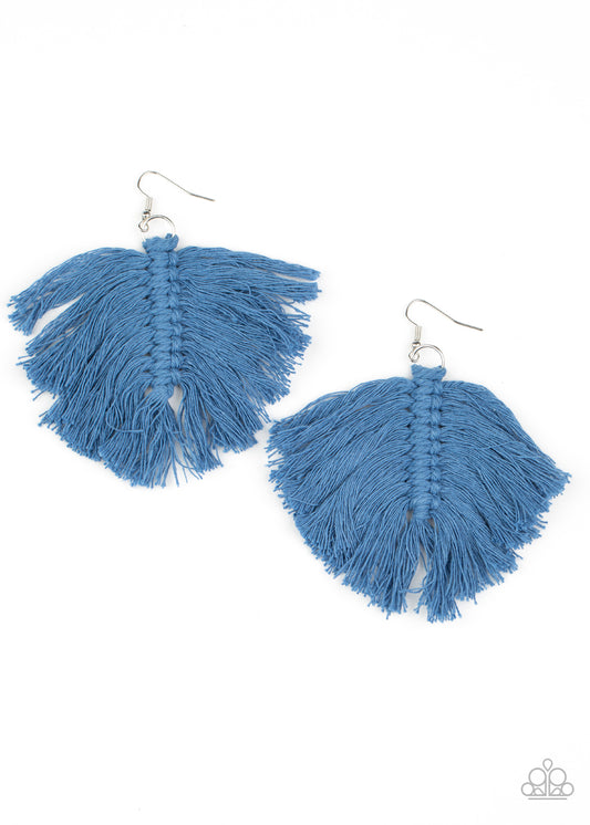 Macrame Mamba - Blue - Paparazzi Earrings