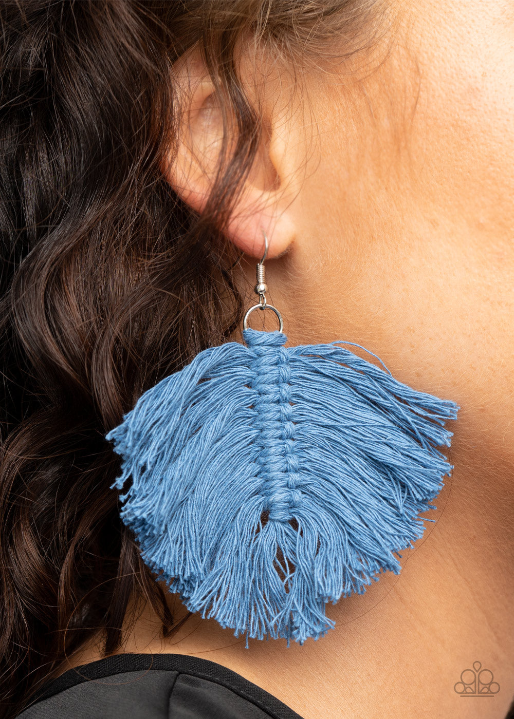 Macrame Mamba - Blue - Paparazzi Earrings