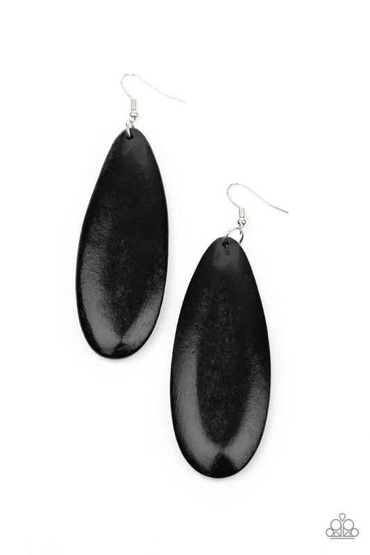 Tropical Ferry - Black - Paparazzi Earrings