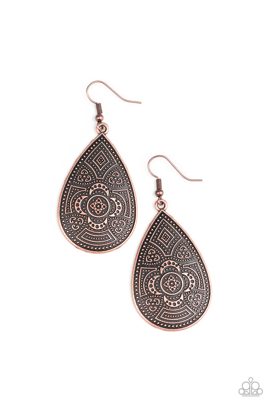 Tribal Takeover - Copper - Paparazzi Earrings